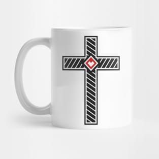 Cross of Jesus Christ with a heart in the center Mug